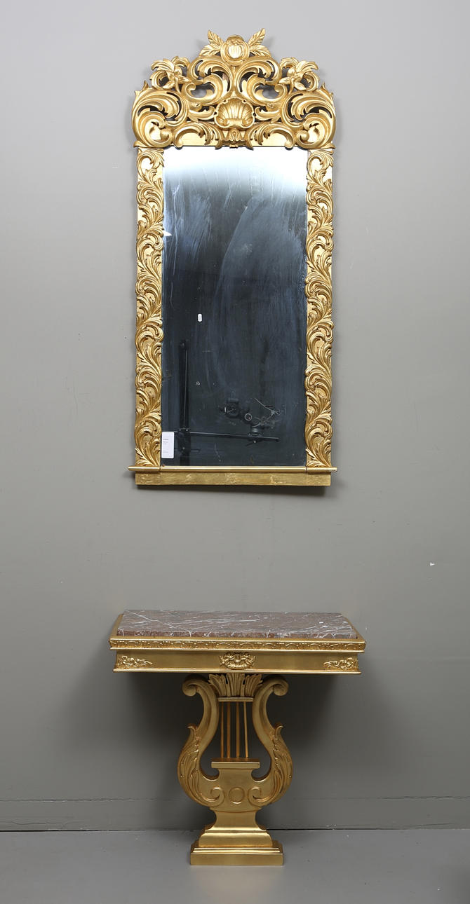 SPEGEL MED KONSOLBORD, 1800-talets andra hälft.