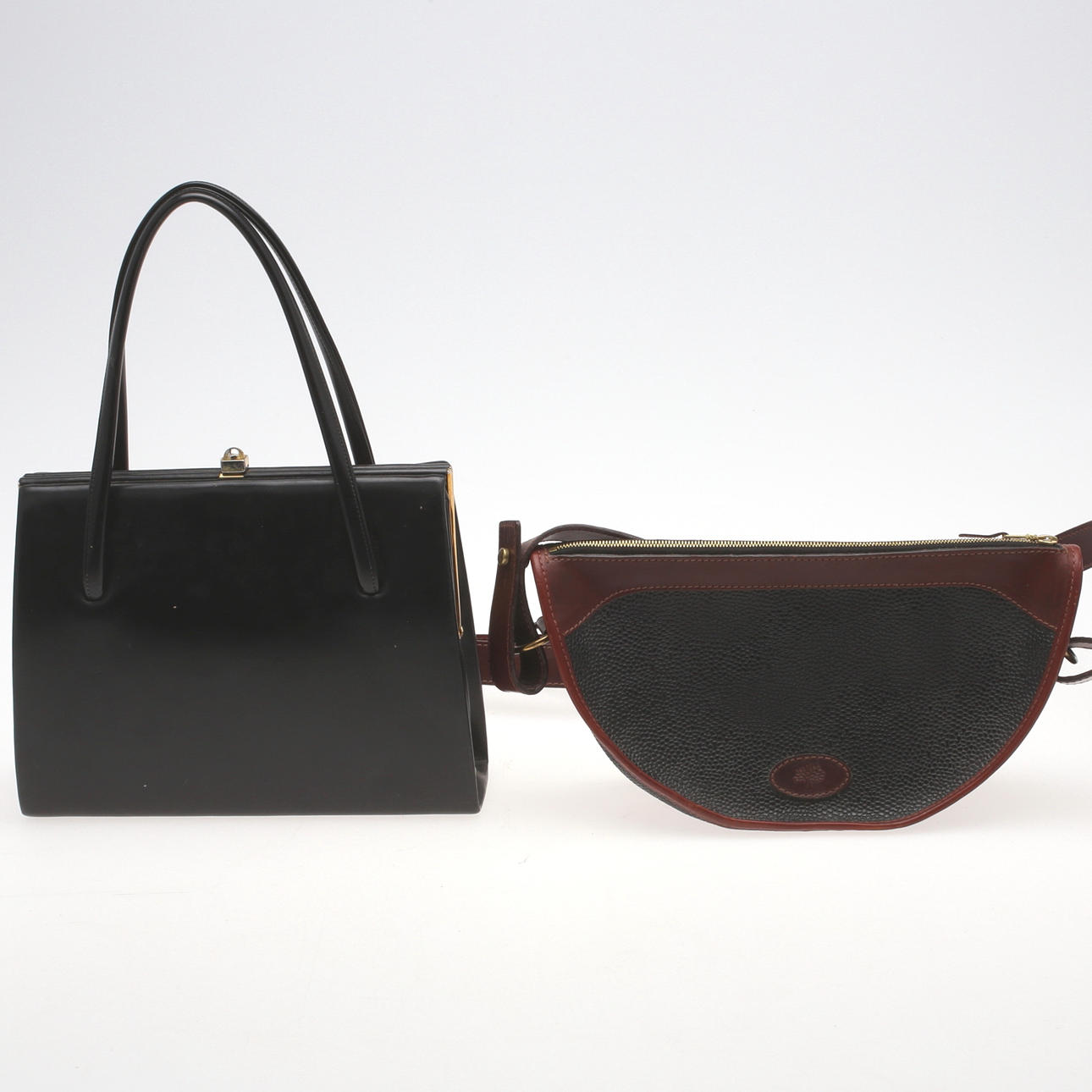 AXELVÄSKA, Mulberry, samt HANDVÄSKA.