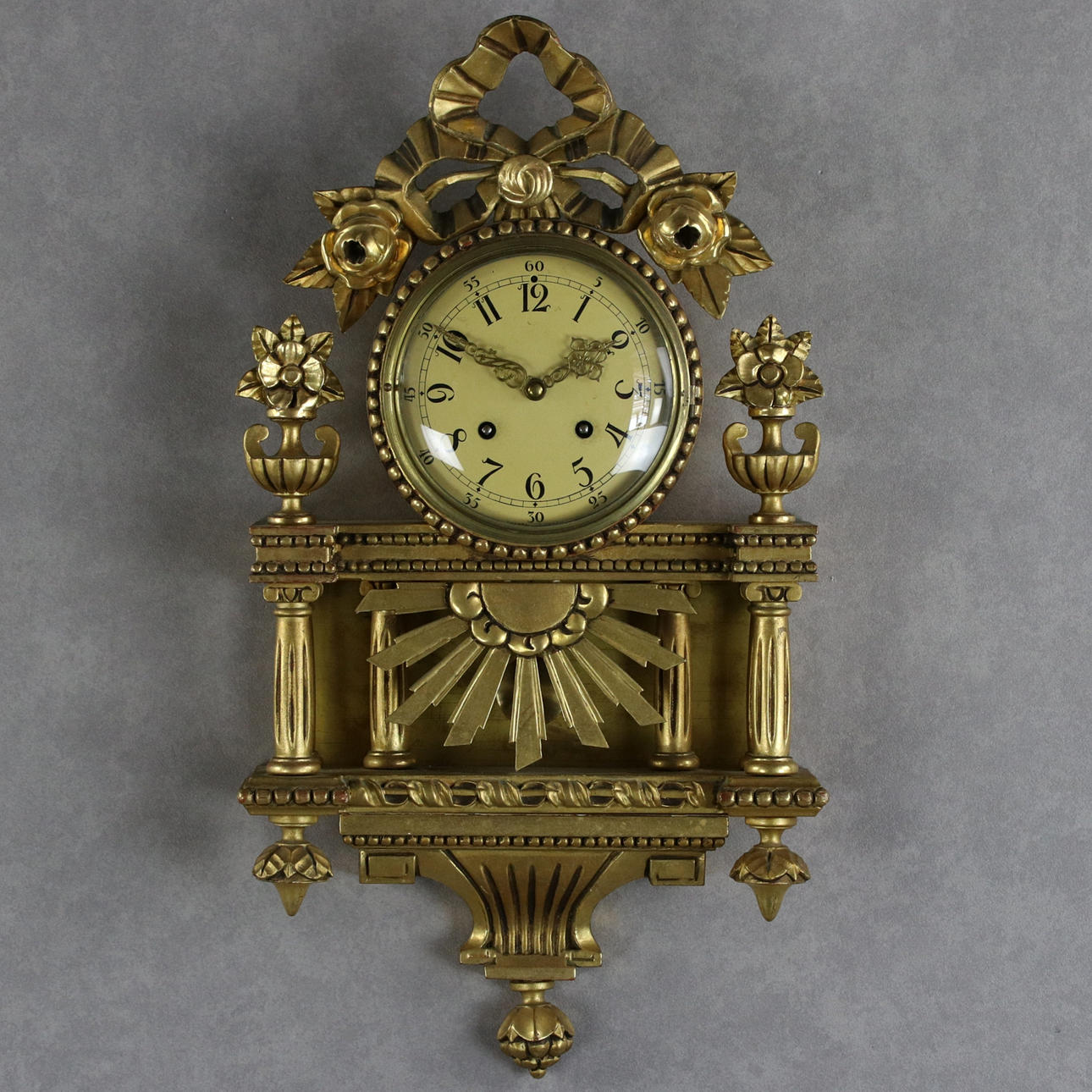 VÄGGPENDYL, förgylld, Exacta, gustaviansk stil.