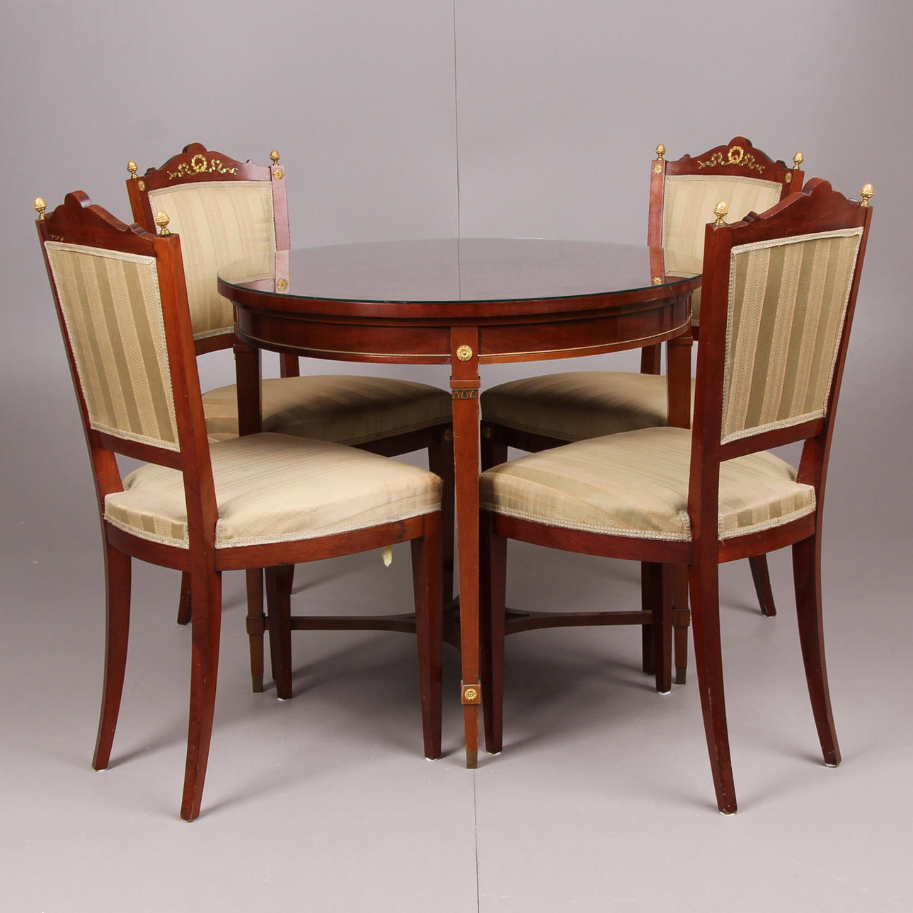 SALONGSMÖBEL, 5 delar, empirestil, 1900-talets första hälft.