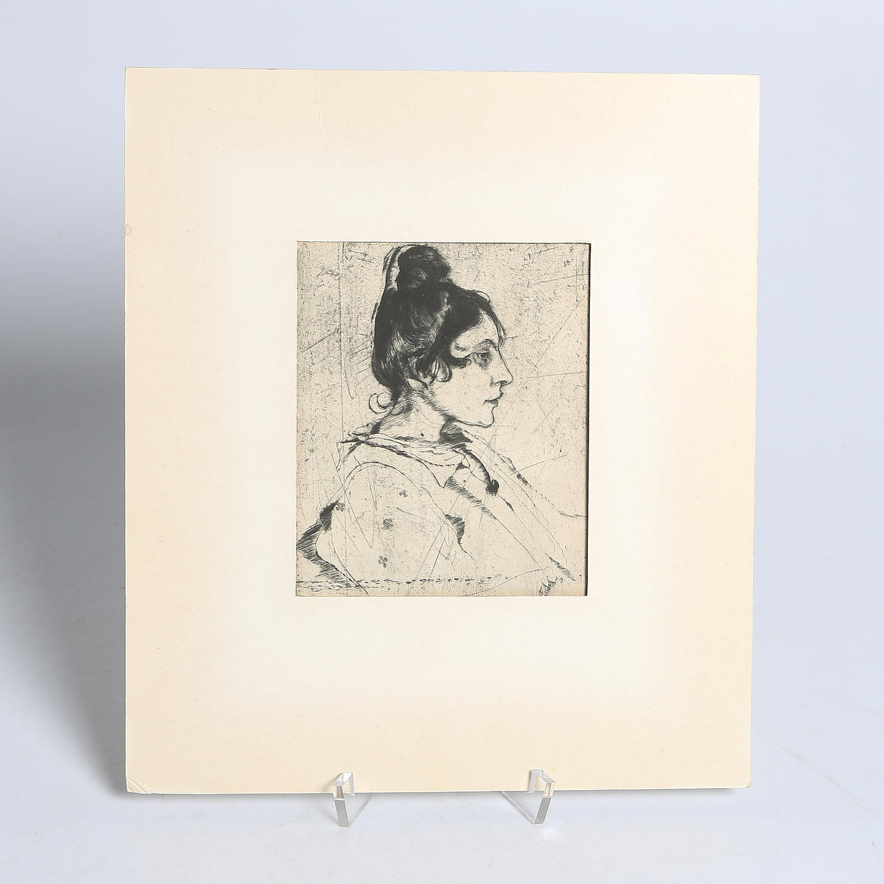 AXELL FRIDELL. Torrnål, signerad i plåten.