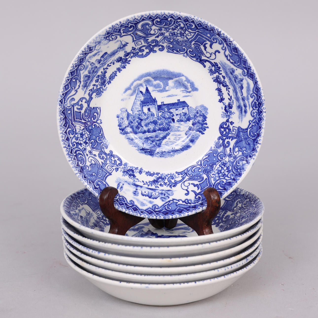 SERVISDELAR, 7 st, flintgods, SS Rörstrand, Sverige.