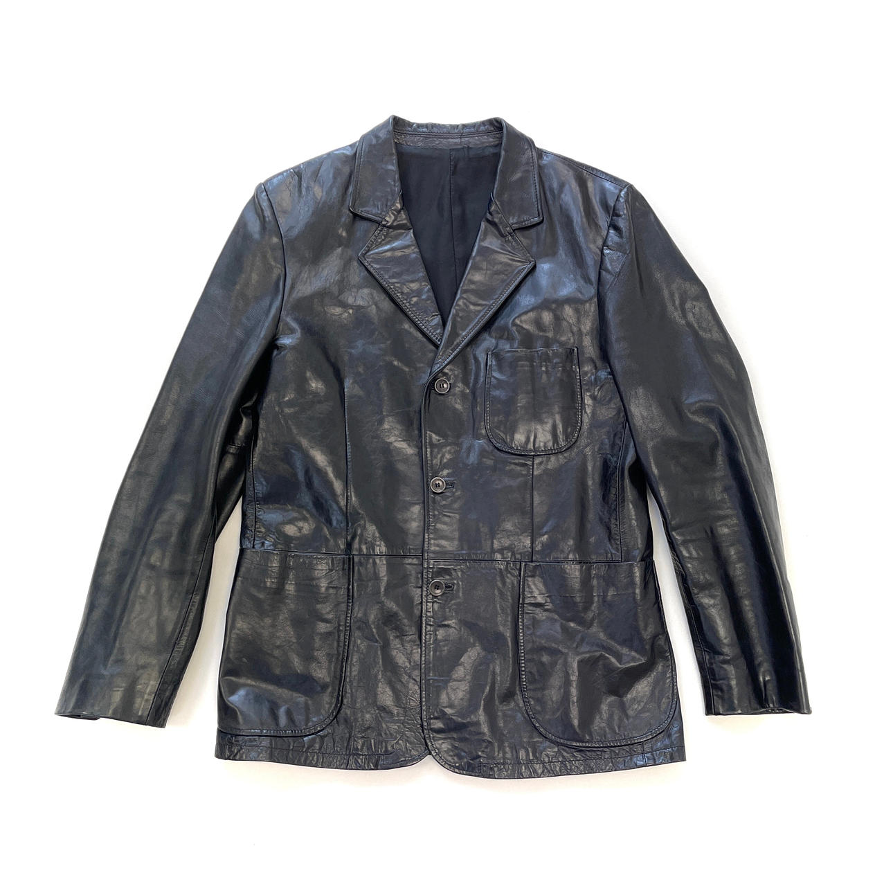 DANIELE ALLESANDRINI MÄNS SVART SKINNJACKA.