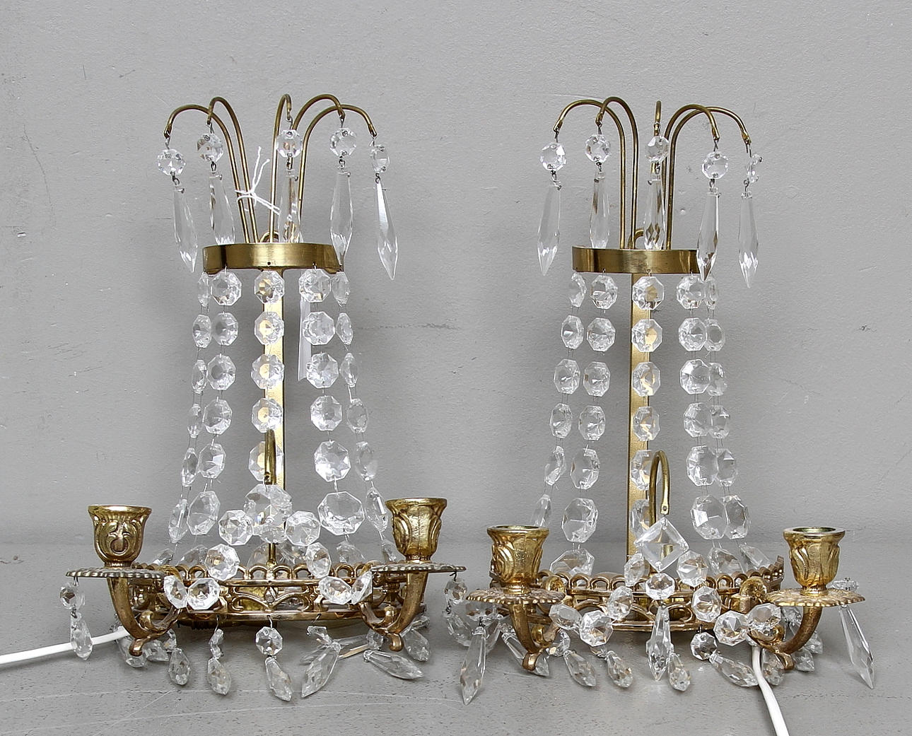 VÄGGLYSTER, ett par, empirestil, 1900-tal.