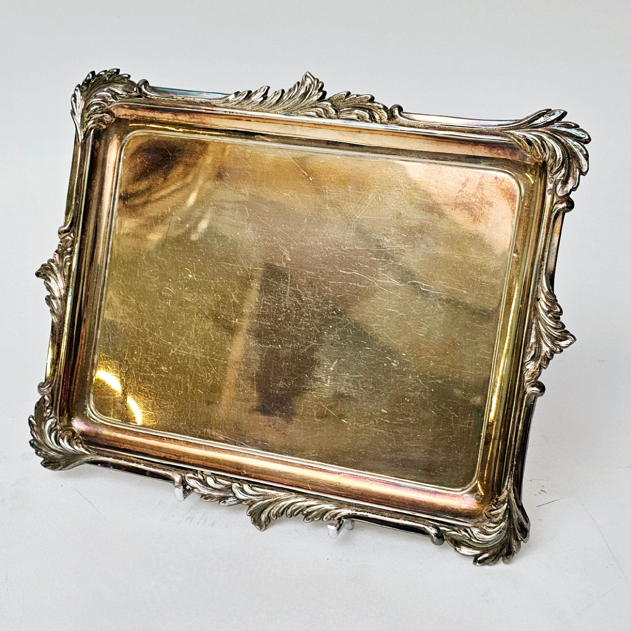 RECTANGULAR SILVER TRAY PASGORCY PUNCH. MID XX CENTURY.