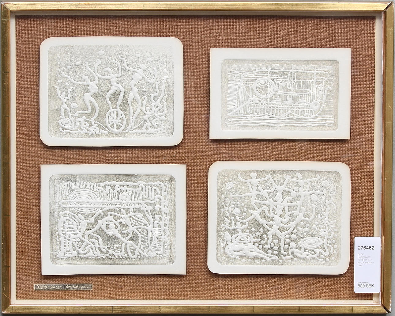 OLOF HÄGGQVIST, "Strid och lek", karborundumetsning.