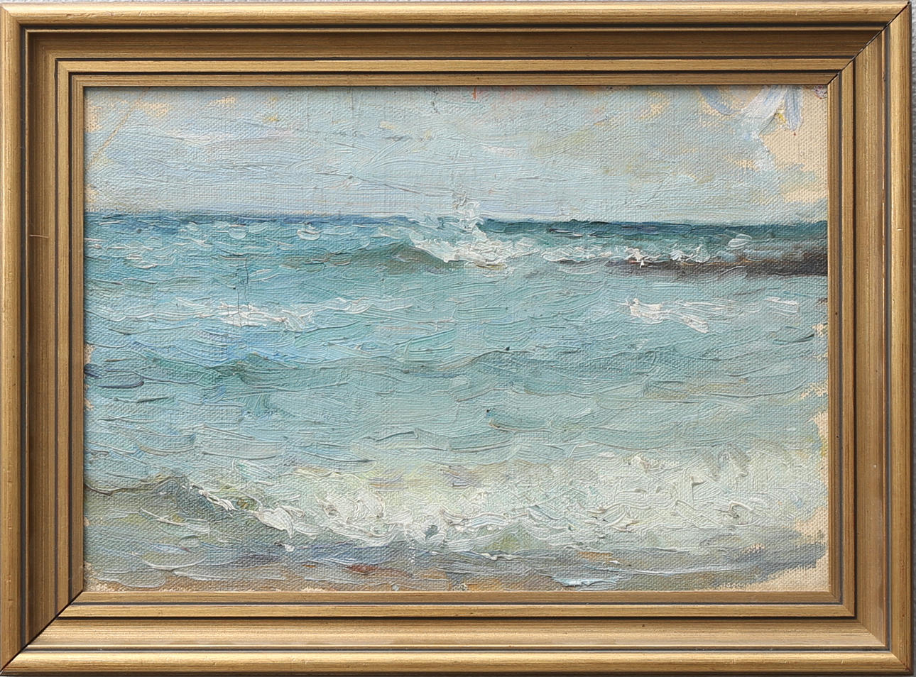 MÄRTHA TYNELL. TILLSKRIVEN. Havsmotiv. Olja på duk, uppfodrad, osignerad.