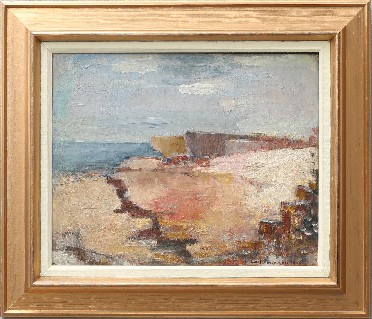 CARL ANDERSON. Landskap. Olja på träpannå, signerad och daterad 1941.