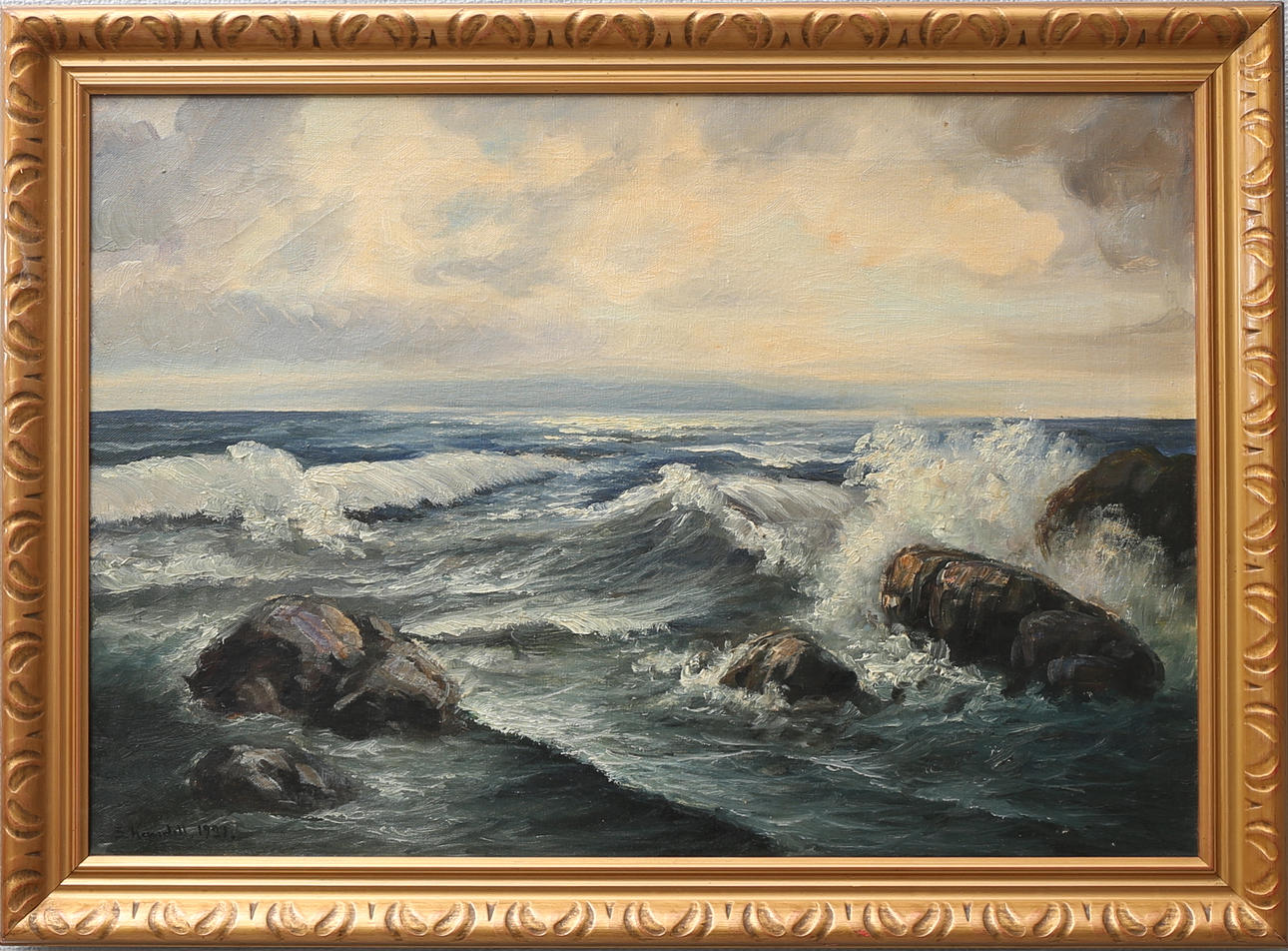 STURE KANDELL. Havsmotiv. Olja på duk, signerad S. Kandell och daterad 1931.