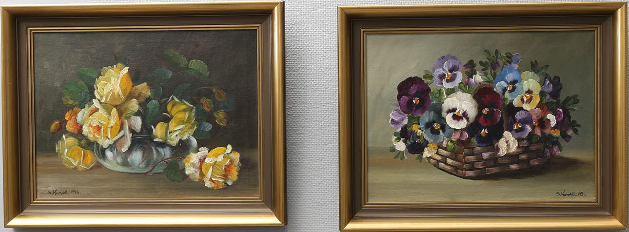 STURE KANDELL. Stilleben, 2 st. Olja på duk, signerade och daterade.