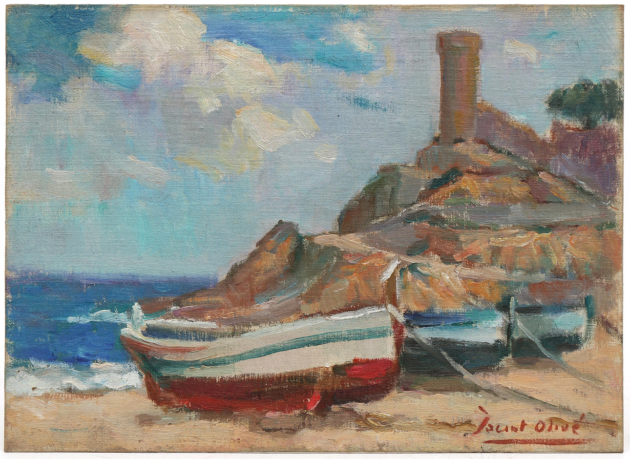 JACINT OLIVÉ. Strand von Tossa de Mar.