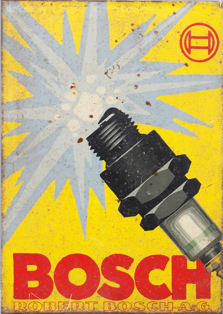 BLECHSCHILD "Bosch", 1930er Jahre.