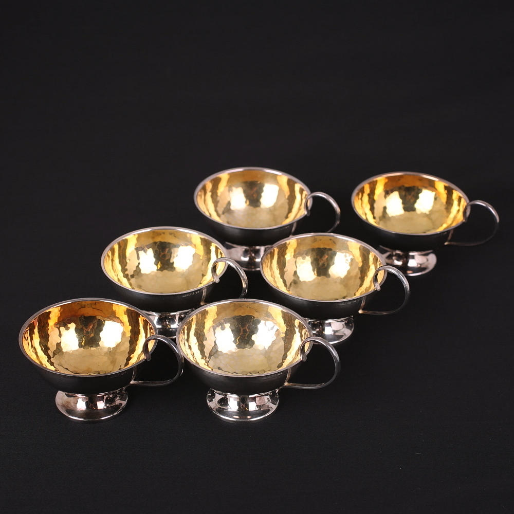 PUNSCHMUGGAR 6 st, Ceson, silver 830, vikt 180 gram.