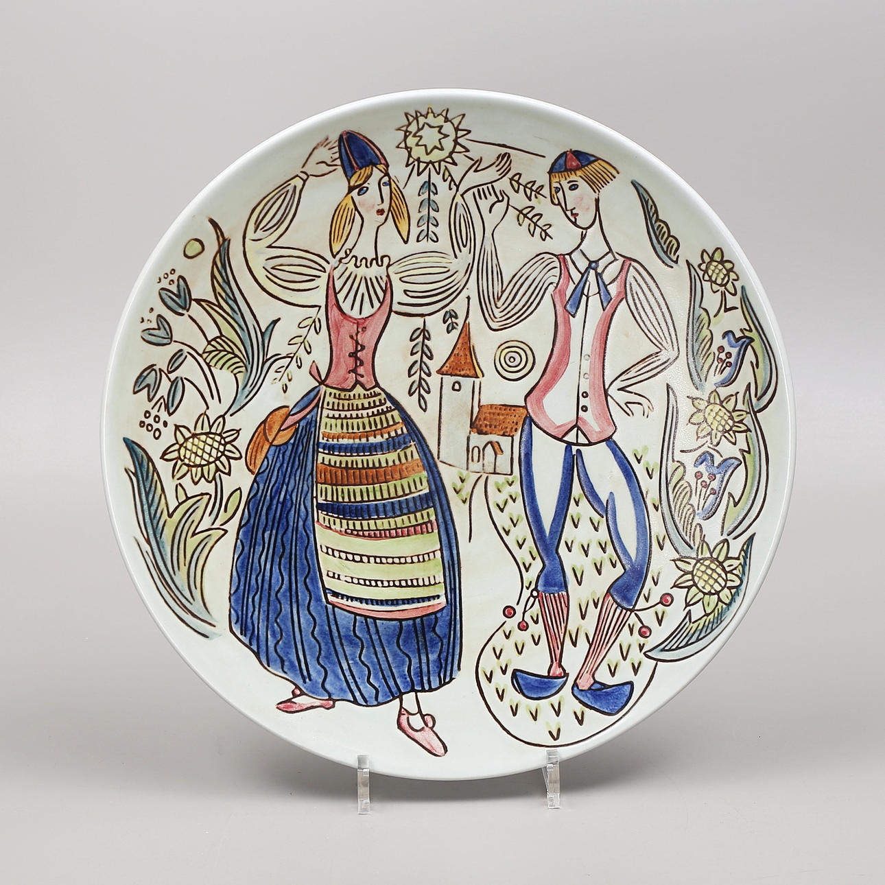 CARL-HARRY STÅLHANE. Dish, stoneware, Rörstrand, 1940s.