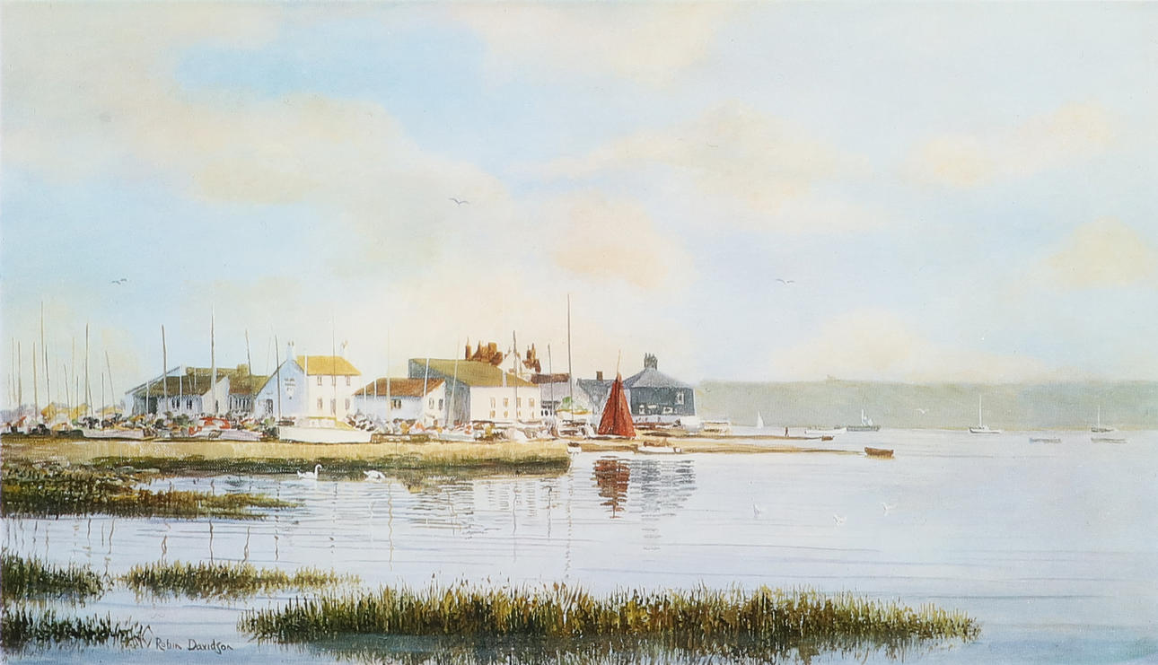 ROBIN DAVIDSON (BRITISH, 20TH CENTURY). MUDEFORD QUAY.