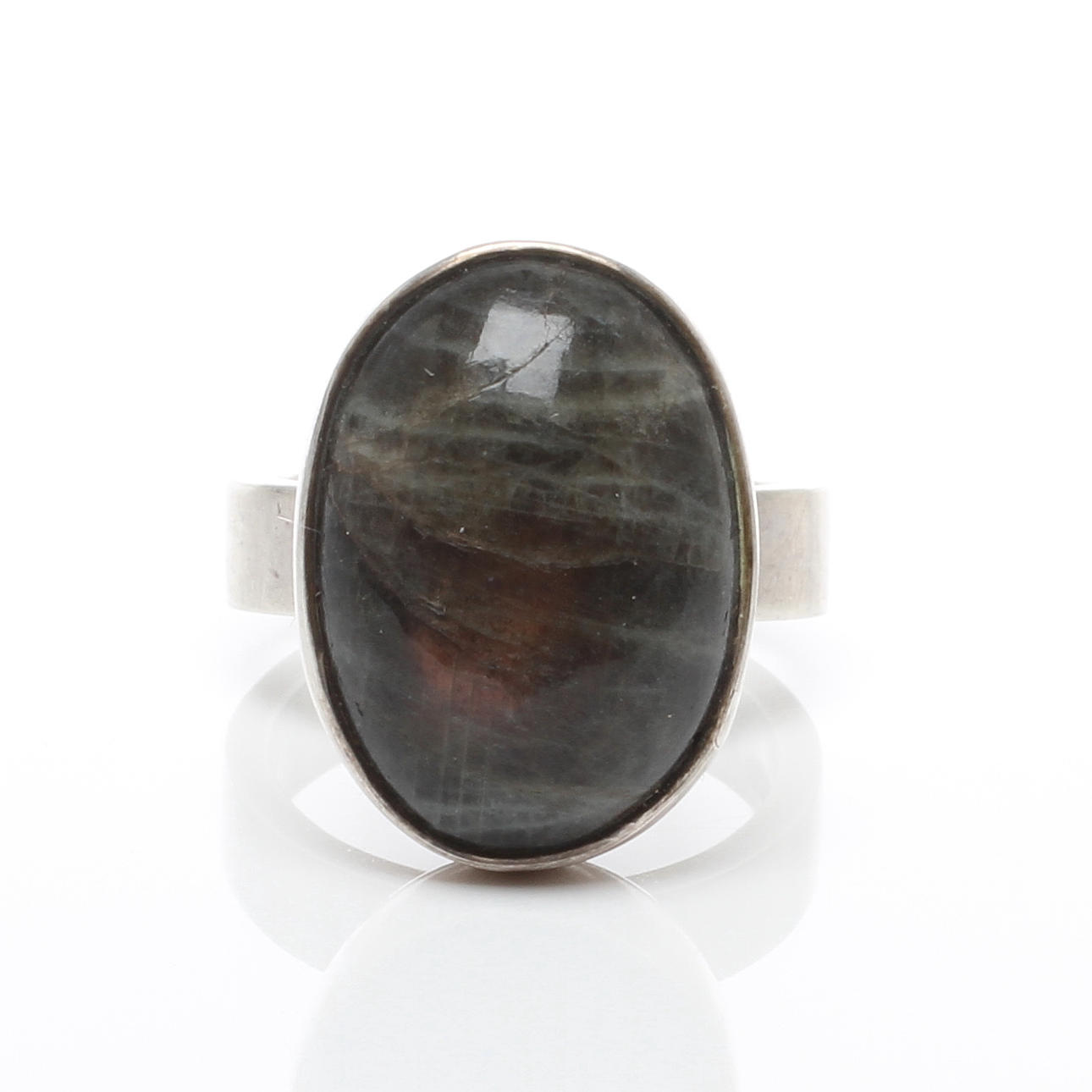 RING, silver med cabochonslipad sten, Sigurd Persson, Stockholm, 1964.