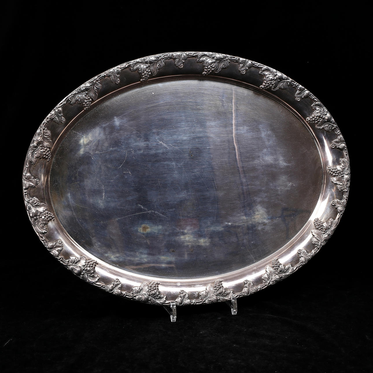 TRAY, nickel silver, 20th century.