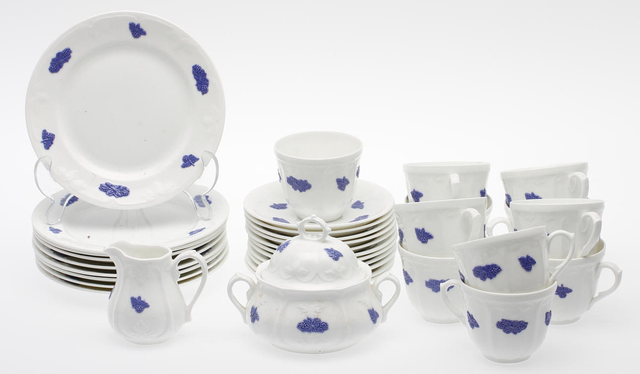 KAFFESERVISDELAR, 33 delar, "Blå Blom", Gustavsberg.
