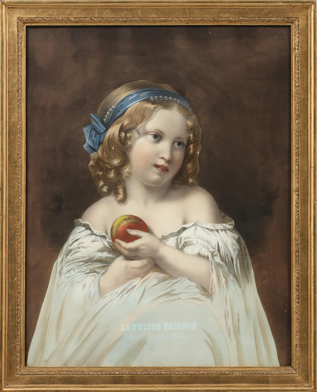 OIDENTIFIERAD KONSTNÄR. "Le petite Friande", grafiskt blad.