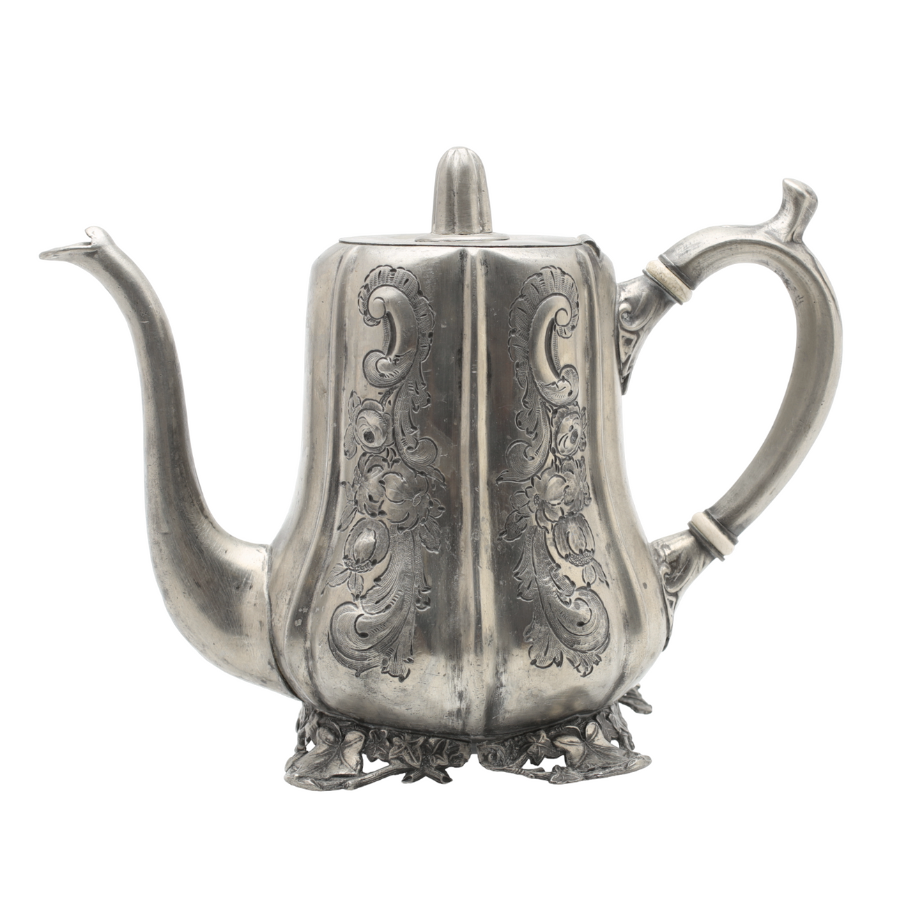 TETERA, peltre plateado, Inglaterra, 18/1900.