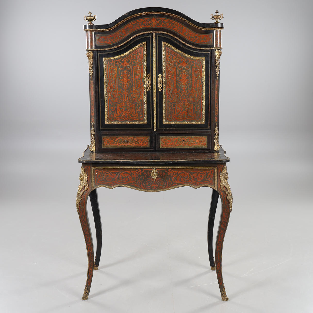 TRÅSKAB, Boulle-stil, 2-delt, Frankrig 18/1900-tallet.