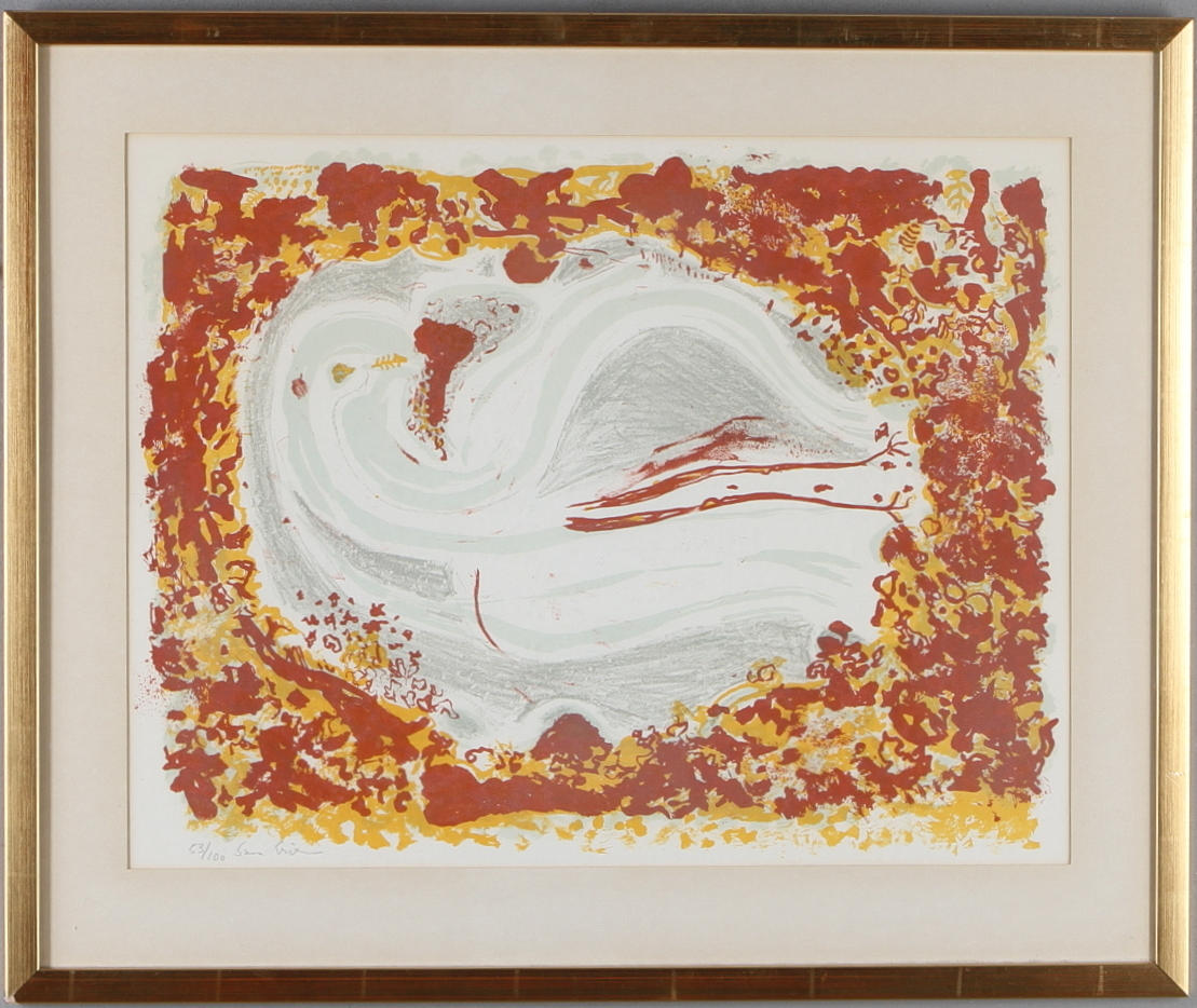 SVEN ERIXSON. Komposition, färglitografi, signerad och numrerad 53/100.