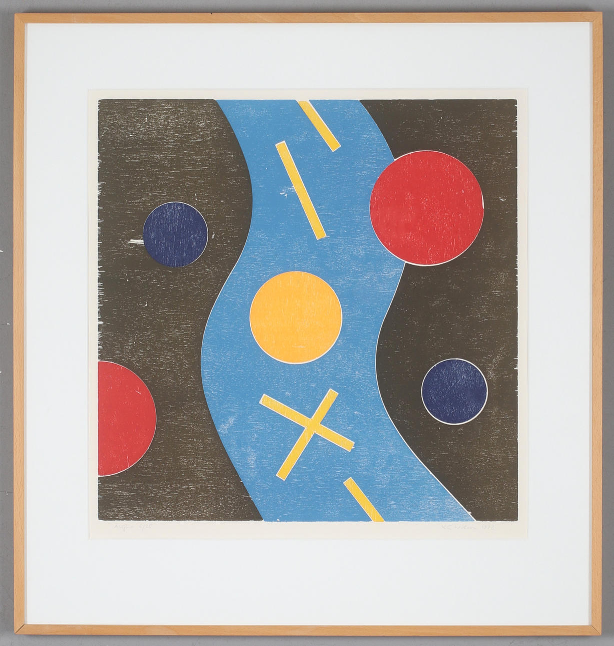 KARL-GUSTAV NILSSON. "Älvfåra", lithograph, signed and numbered 6/25, dated 1992.