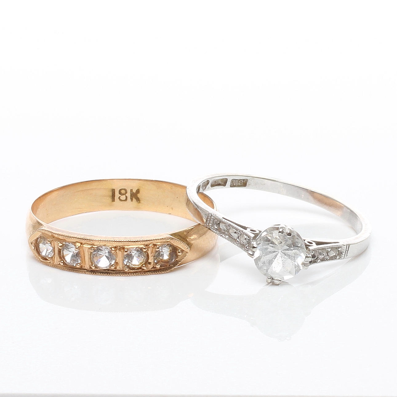 RINGAR 2 st, 18k guld, 1900-tal.