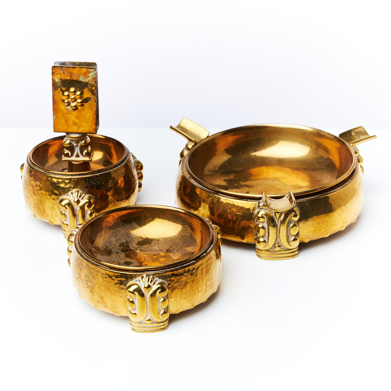 EINAR BÄCKSTRÖM, 3-teilig, Messing, Räucherset.