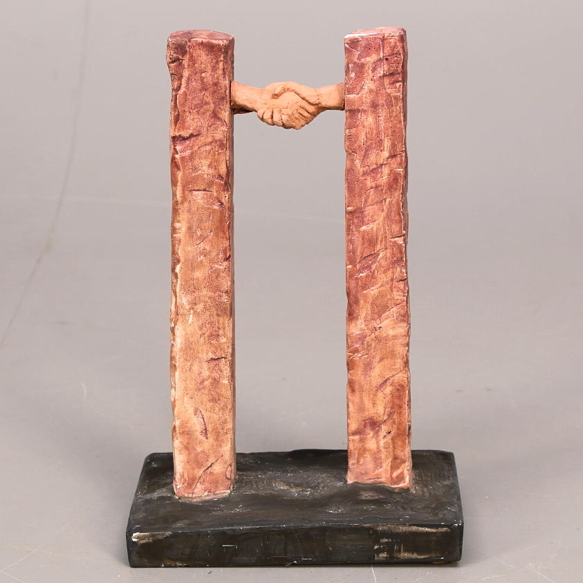 WANJA "NONES" HÅKANSSON. Skulptur, gips "Vänskap", + skisser och modeller.