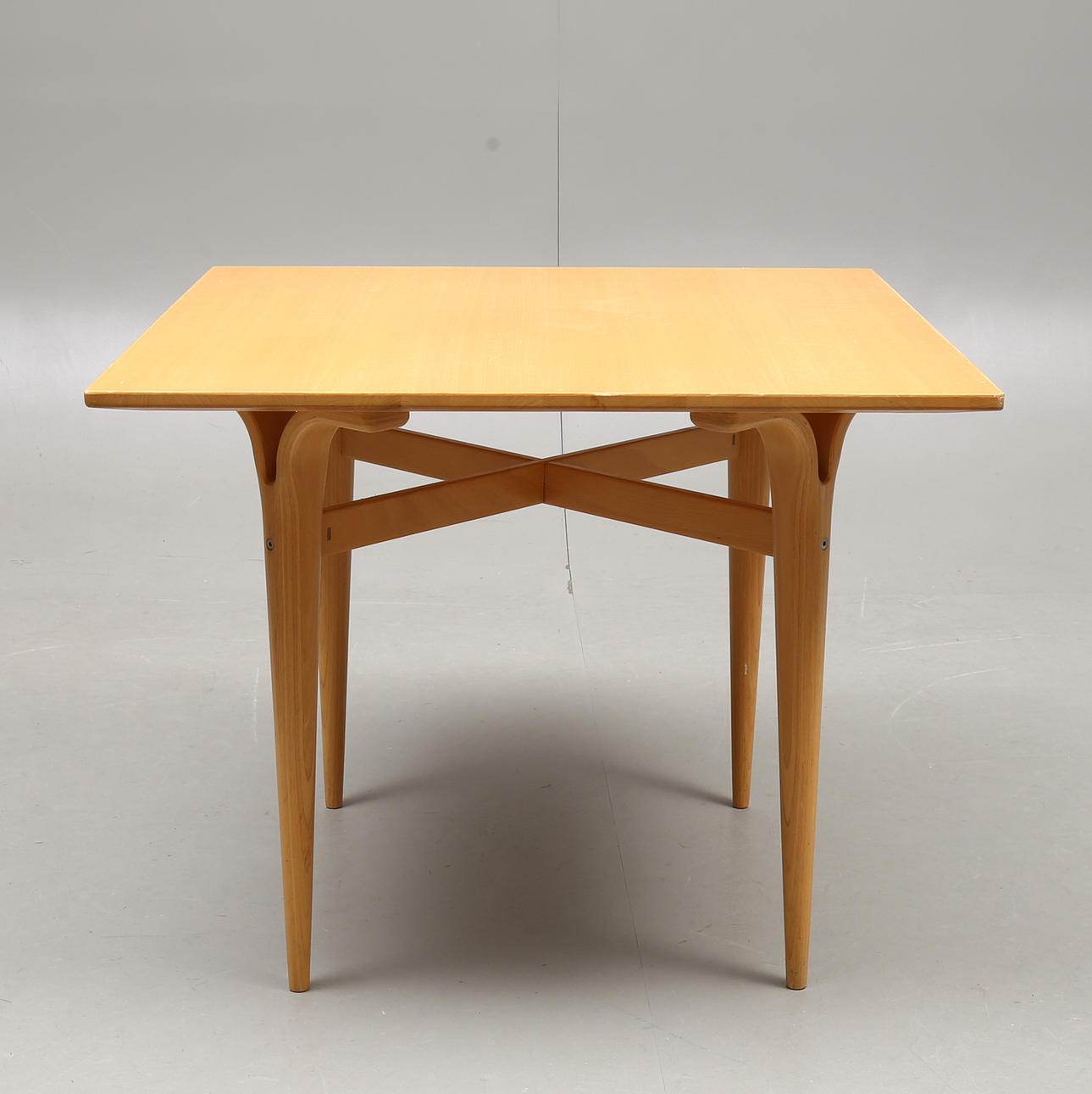 BRUNO MATHSSON. lamp table, birch, labeled Bruno Mathsson International.