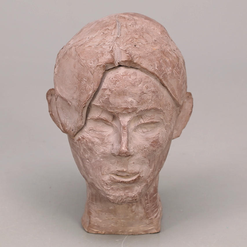 WANJA "NONES" HÅKANSSON. Skulptur, terrakotta, flicka.