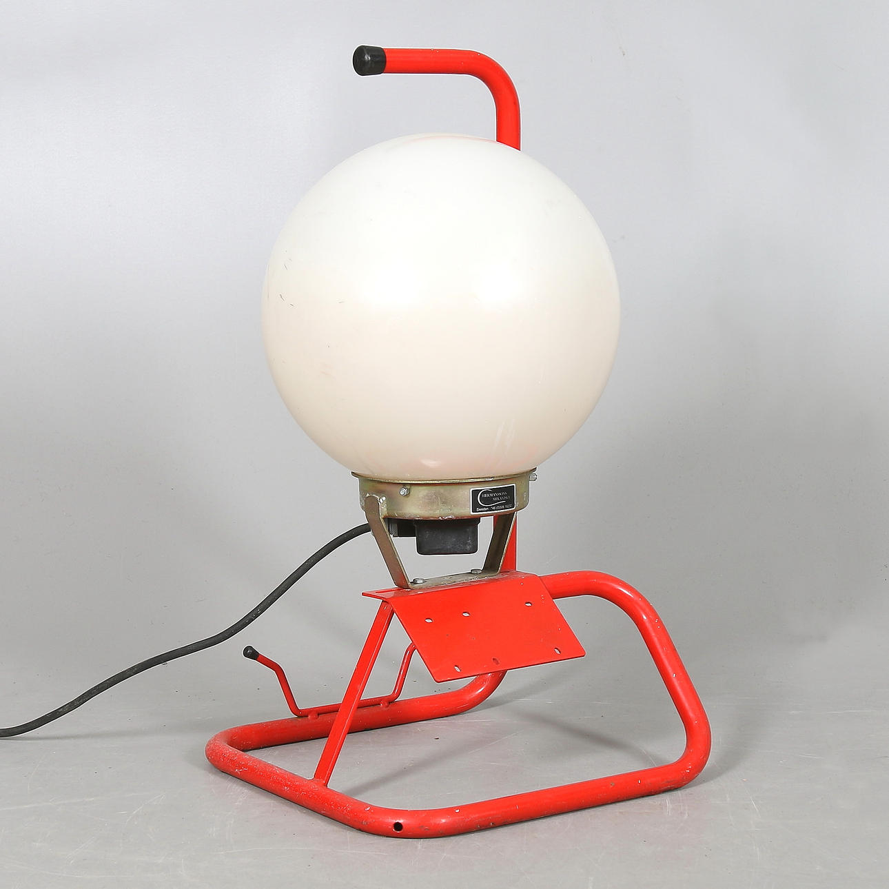 ARBETSLAMPA, stål samt plast, golvmodell. 1960/70-tal.