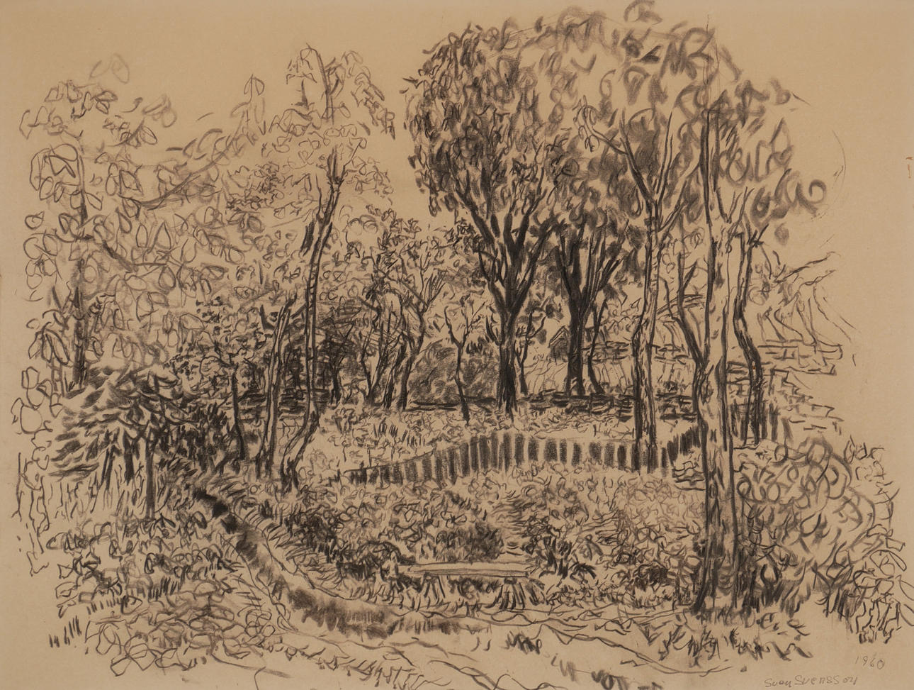 SVEN SVENSSON. Drawing, "Summer confirmations 1960". Signed and dated.