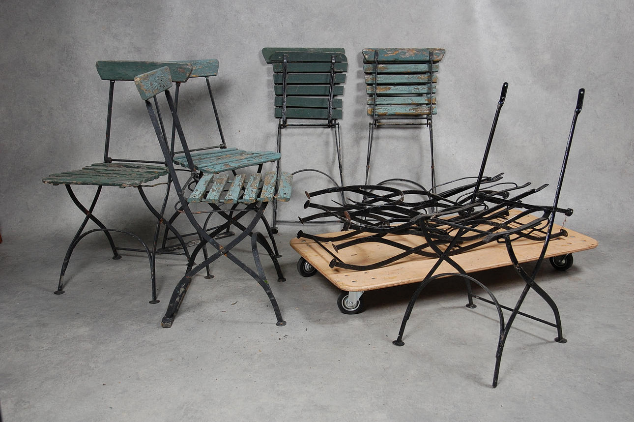 CAFÉSTOLAR, 9 st, proveniens Ramlösabrunn, 1900-talets början.