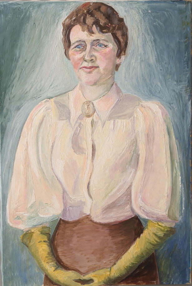 WANJA "NONES" HÅKANSSON. Olja på duk, kvinnoporträtt.