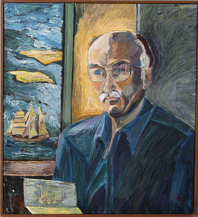 WANJA "NONES" HÅKANSSON. Olja på duk, mansporträtt, signerad och daterad -75.