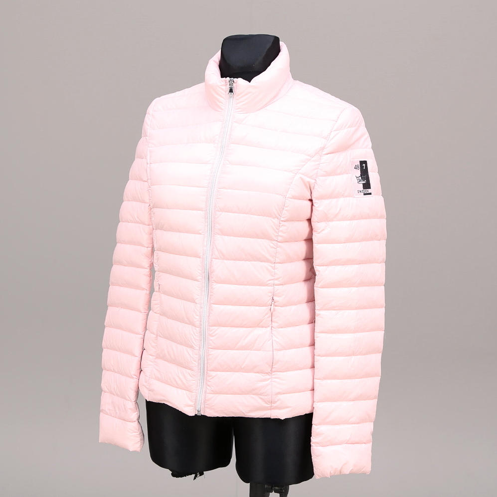 DOWN JACKET, SWEDEN 48 7, thin, pink, size 36/38.