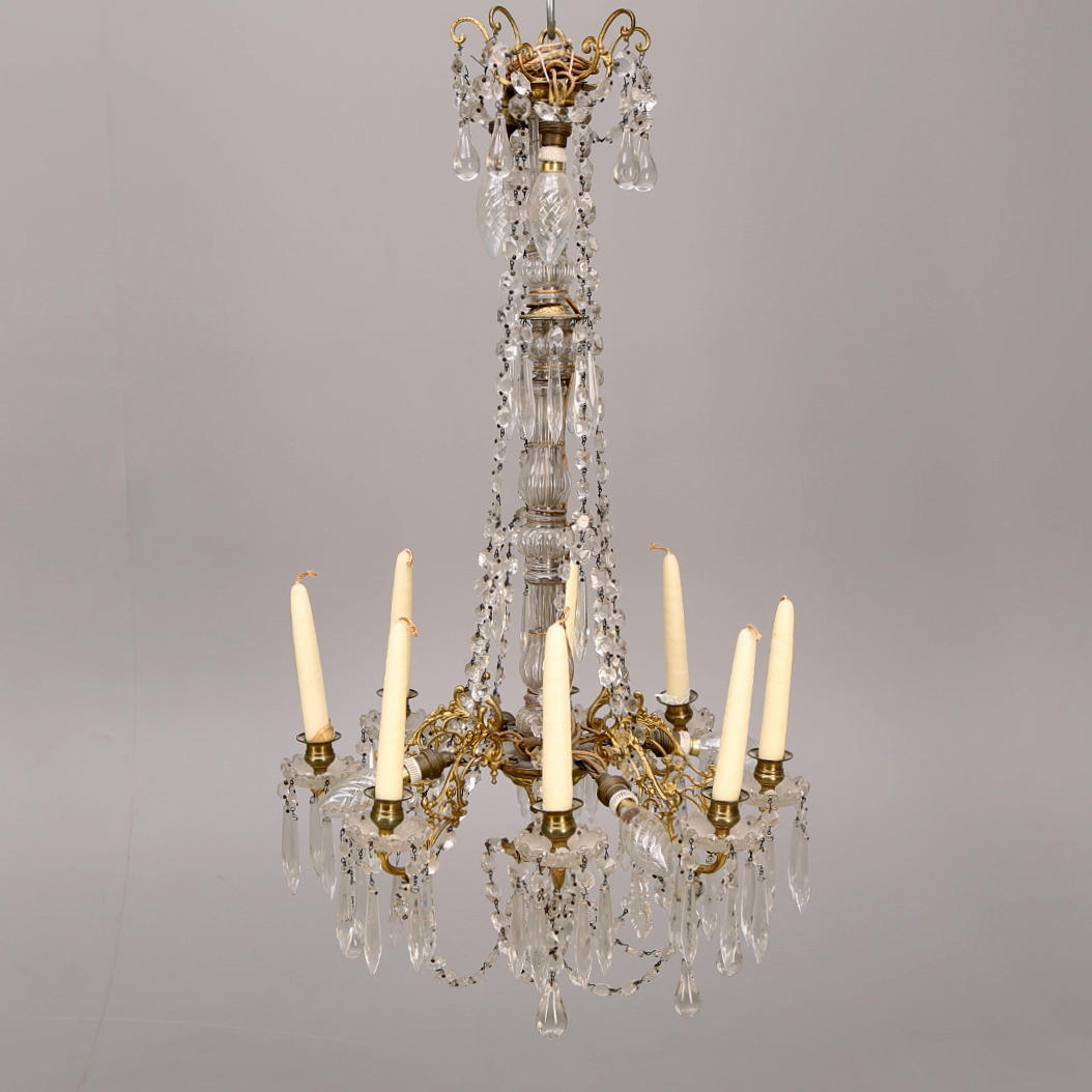 LJUSKRONA, oscariansk stil, 1900-talets första del, höjd 82 cm.