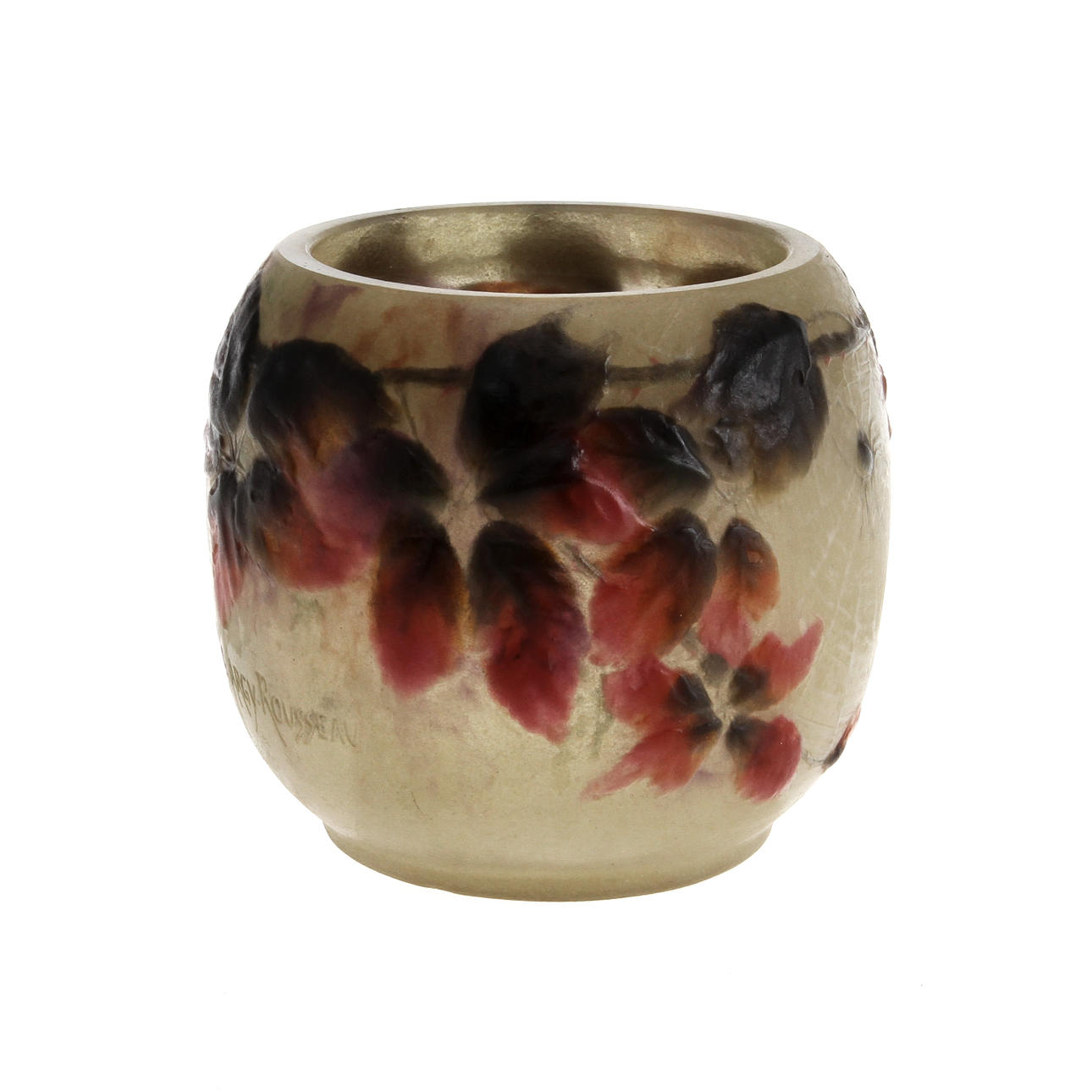 GABRIEL ARGY-ROUSSEAU. Vas "Spiders and Brambles", Frankrike 1920-tal, pâte de verre.