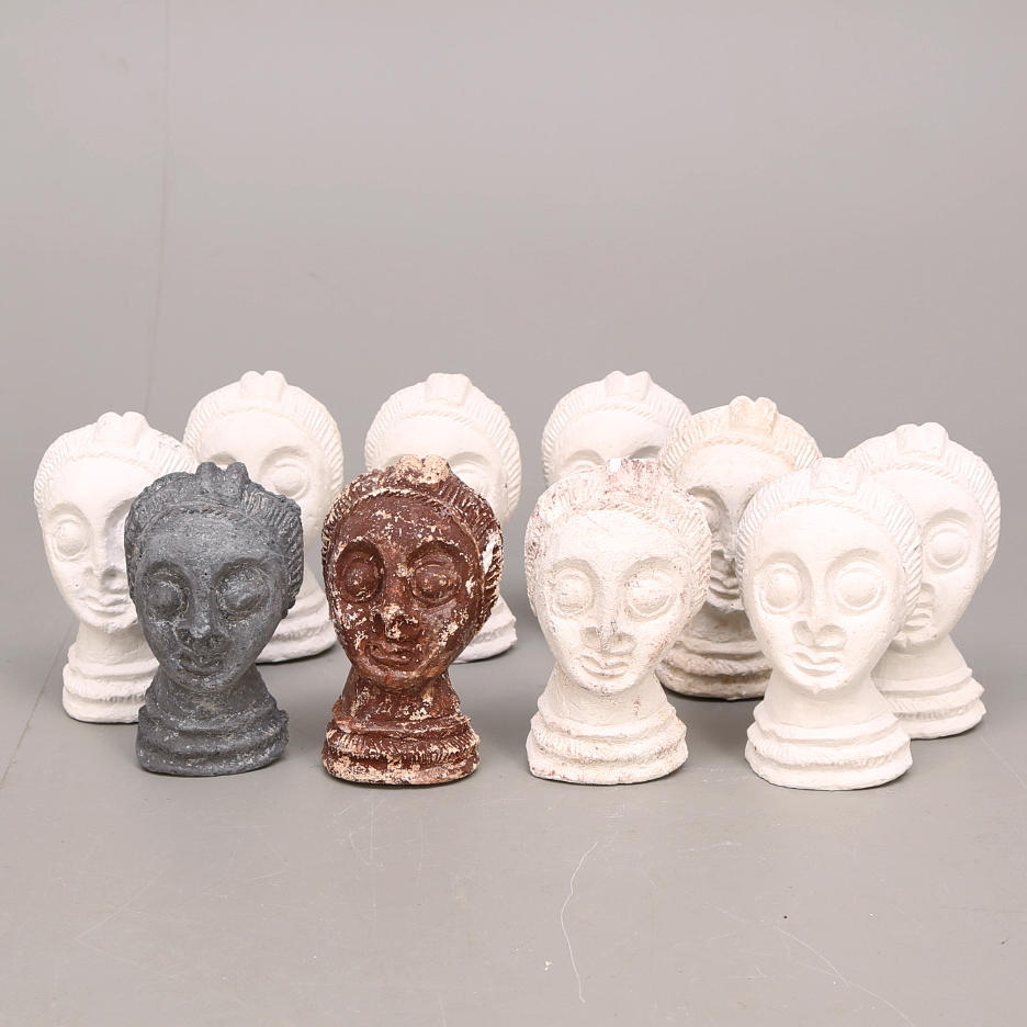 WANJA "NONES" HÅKANSSON. SKULPTURER, 10 st, gips, betong.