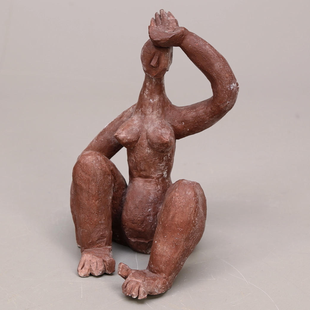 WANJA "NONES" HÅKANSSON. Skulptur, terrakotta, "Nude", signerad.