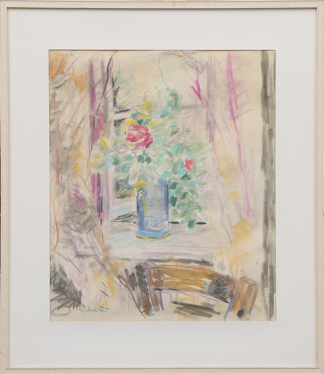 LOTHAR MALSKAT. DRAWING, chalk on paper, signed, 1900s.