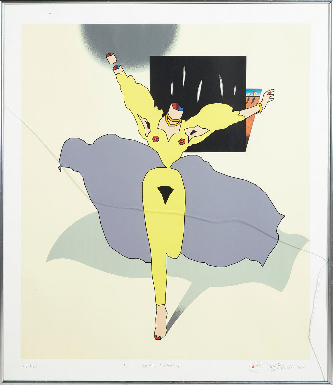 DUGGIE FIELDS. "Dynamic Perversity", serigraph, signed and dated 1980, numbered 68/120.
