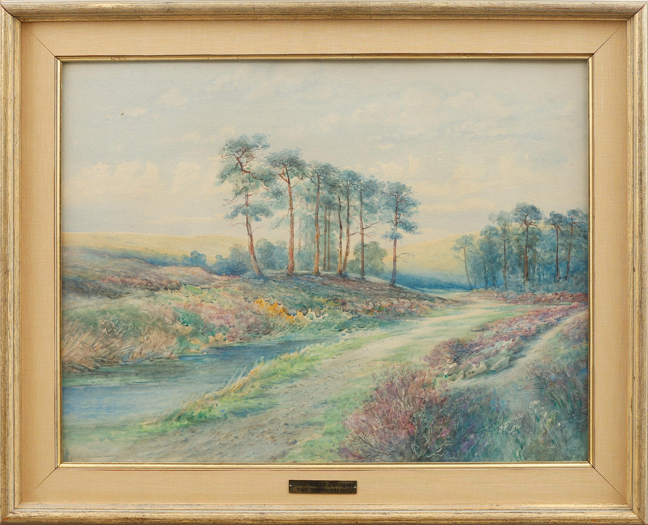 JOHN FRANK SWINGLER. Landscape, watercolor, signed.