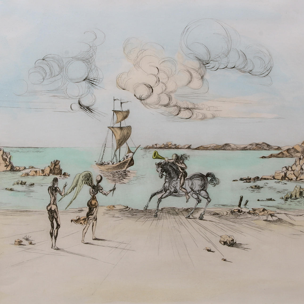 SALVADOR DALI. Färgetsning, signerad samt numrerad 5/300.