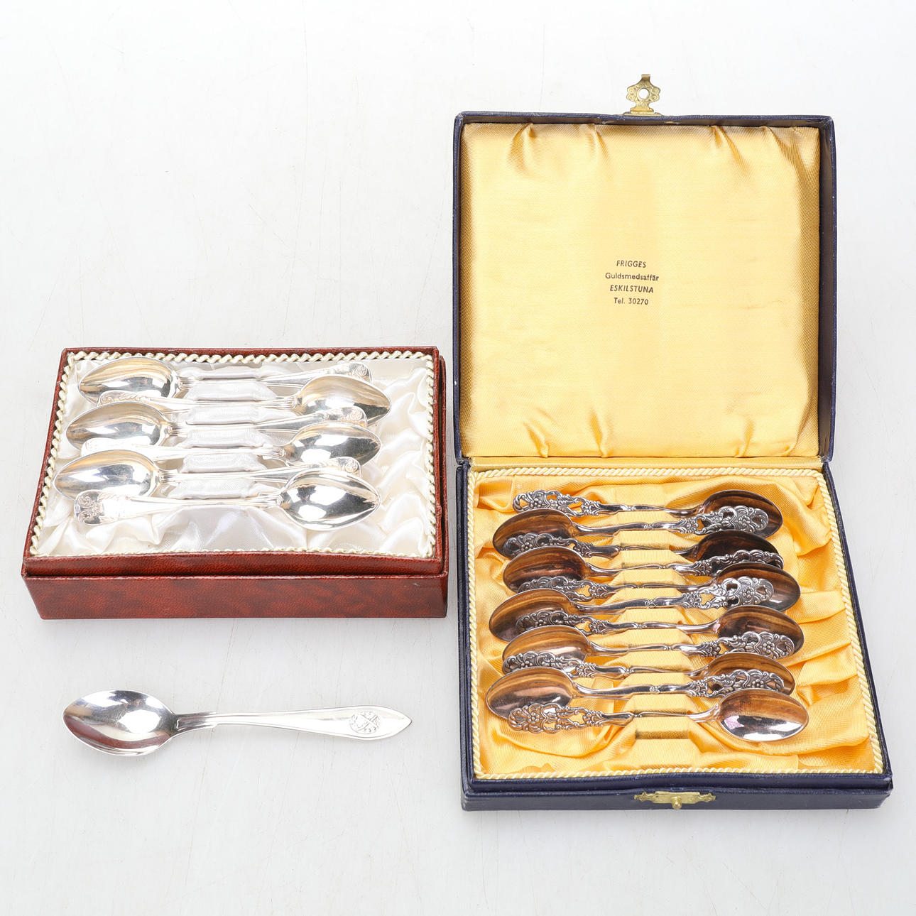 LÖFFEL, Silber, 18 Stück, 170 Gramm.