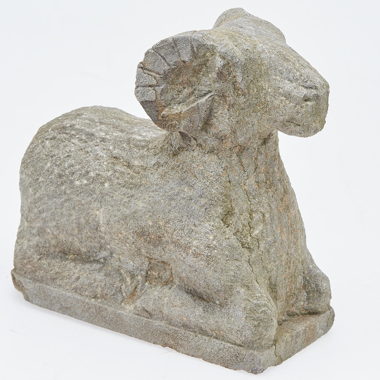 Skulptur / Gartenfigur, Geißbock, Stein.