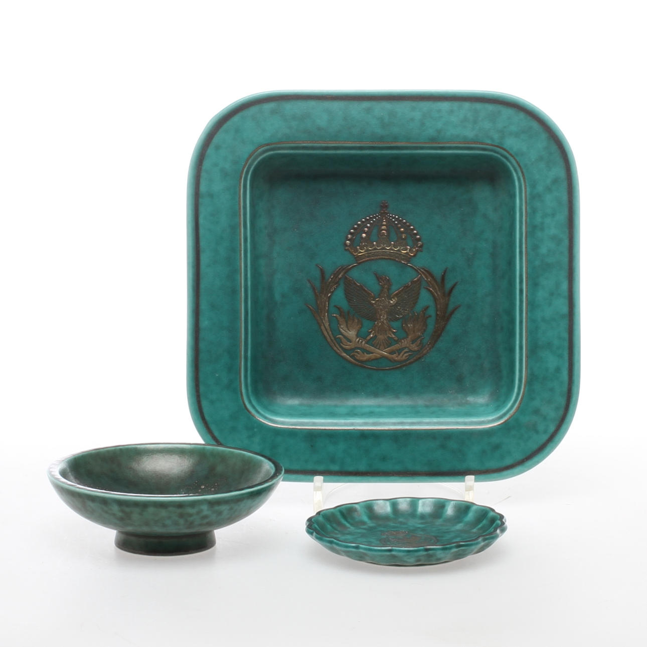 ASKFAT, FAT, 2 st, "Argenta", stengods, Wilhelm Kåge, Gustavsberg.