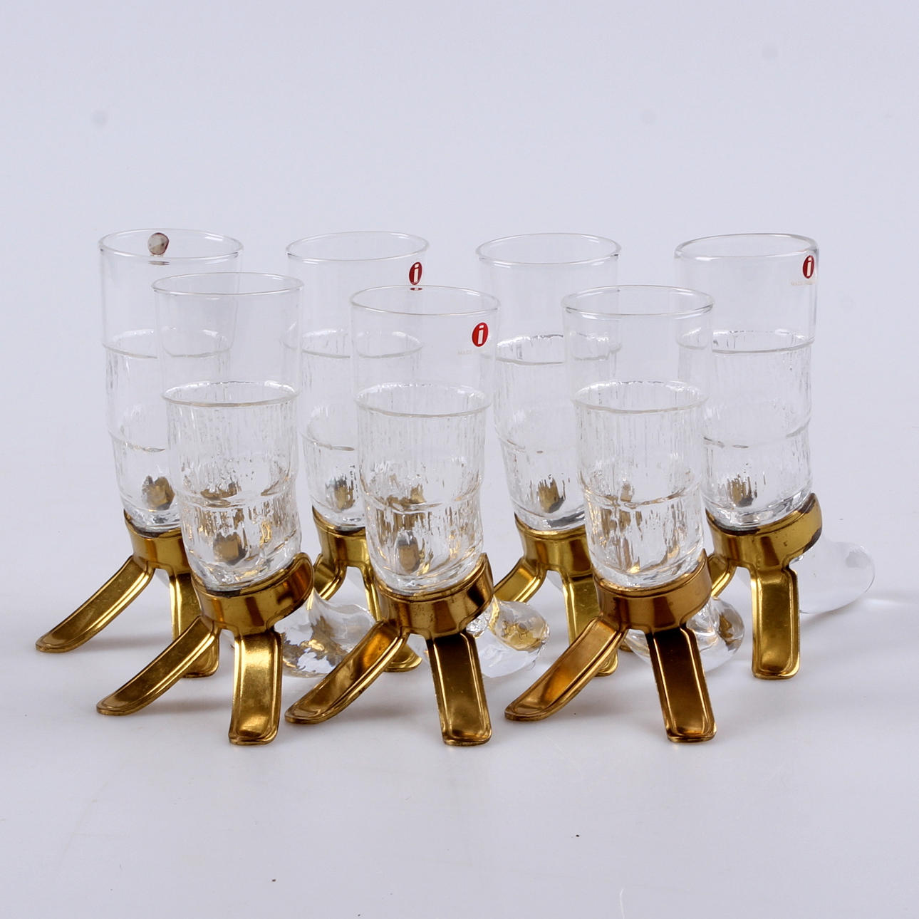 SNAPSGLAS, 7 st. Dryckeshorn, Valto Kokko, Iittala.